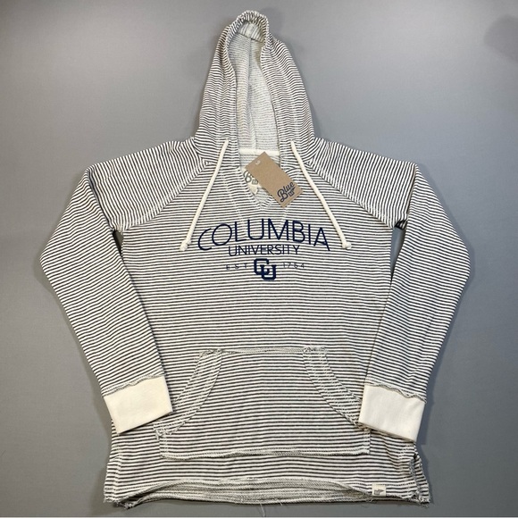 Blue 84 Tops - Blue 84 Columbia University White & Navy Striped Hoodie